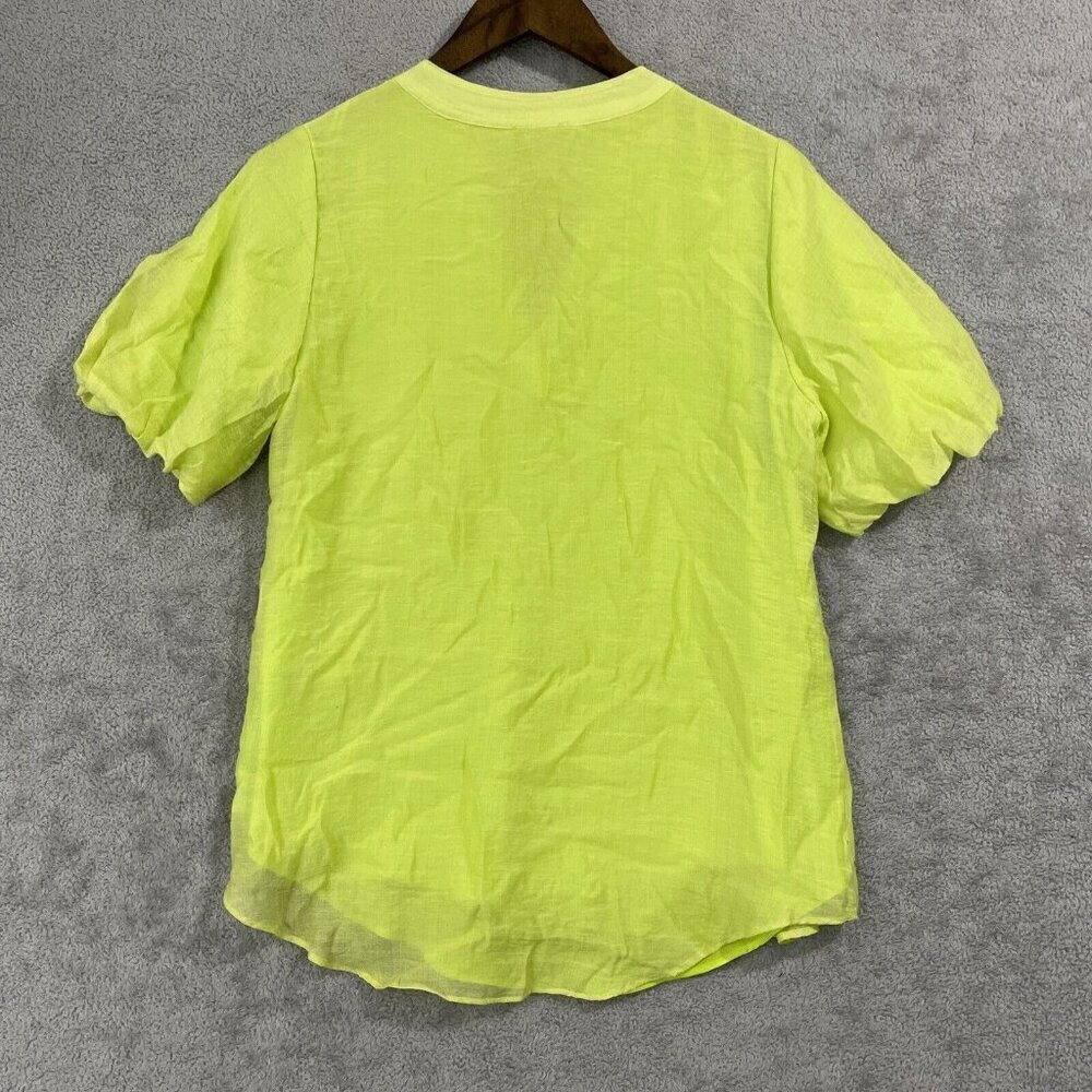 NEW Vince Camuto Womens Split-Neck Quarter Puf Island Lime XS - Picture 2 of 10